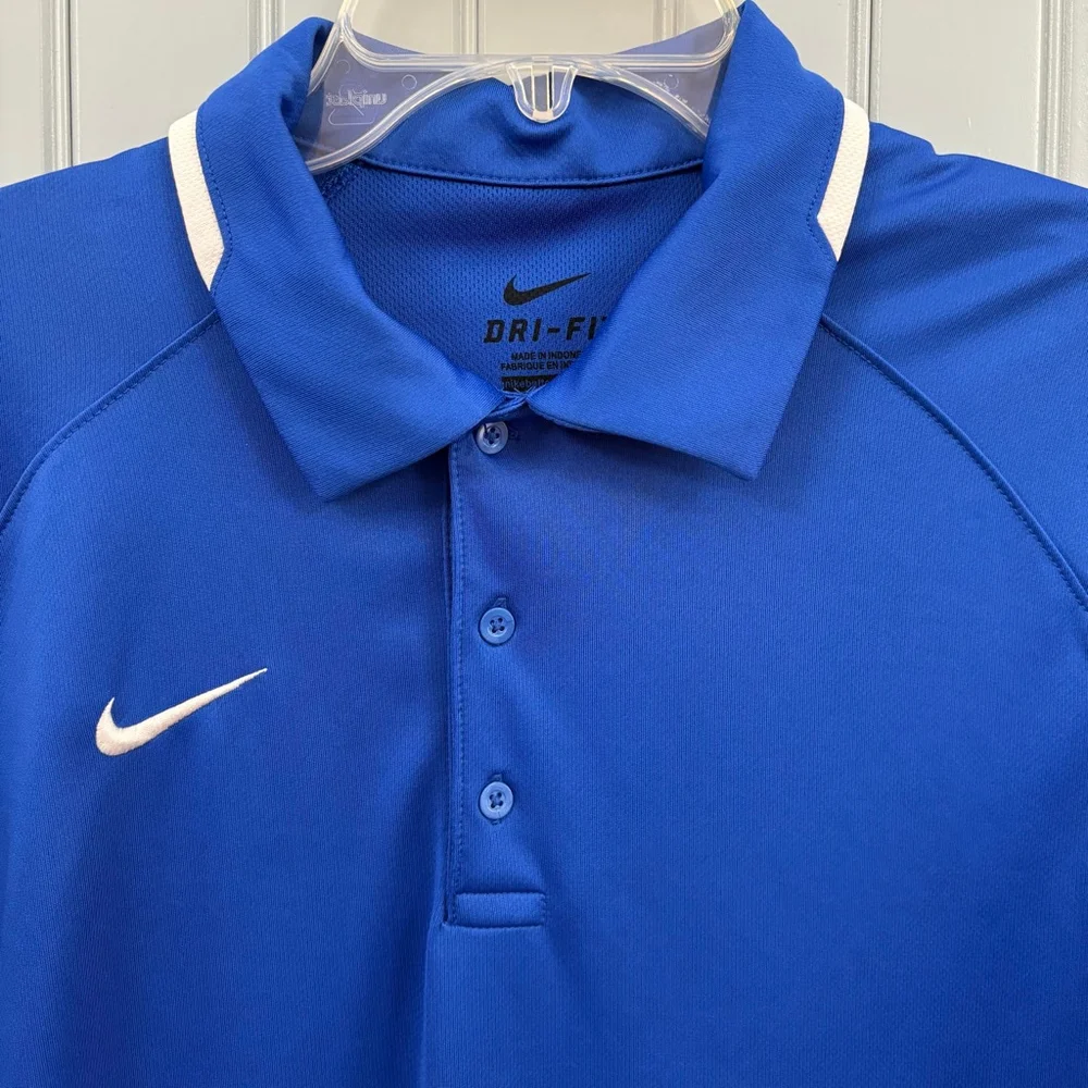 Men's Nike Blue & White Dri-FIT Polo Shirt M